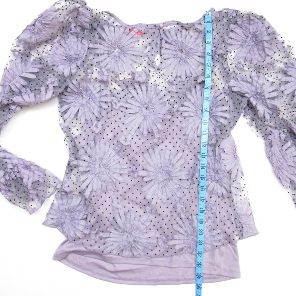 Anthropologie Eva Franco Lace Floral Blouse Purple M - Picture 6 of 10